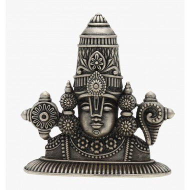 SILVER OXIDISED PERUMAL IDOL