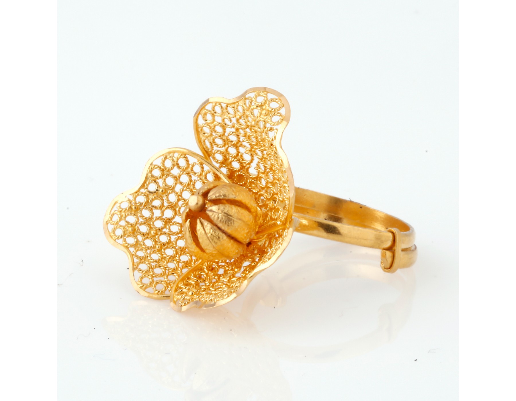 Buy Mytys Golden Cocktail Rings Big Flower Wave Ring for Women Rings Size  10 at Amazon.in