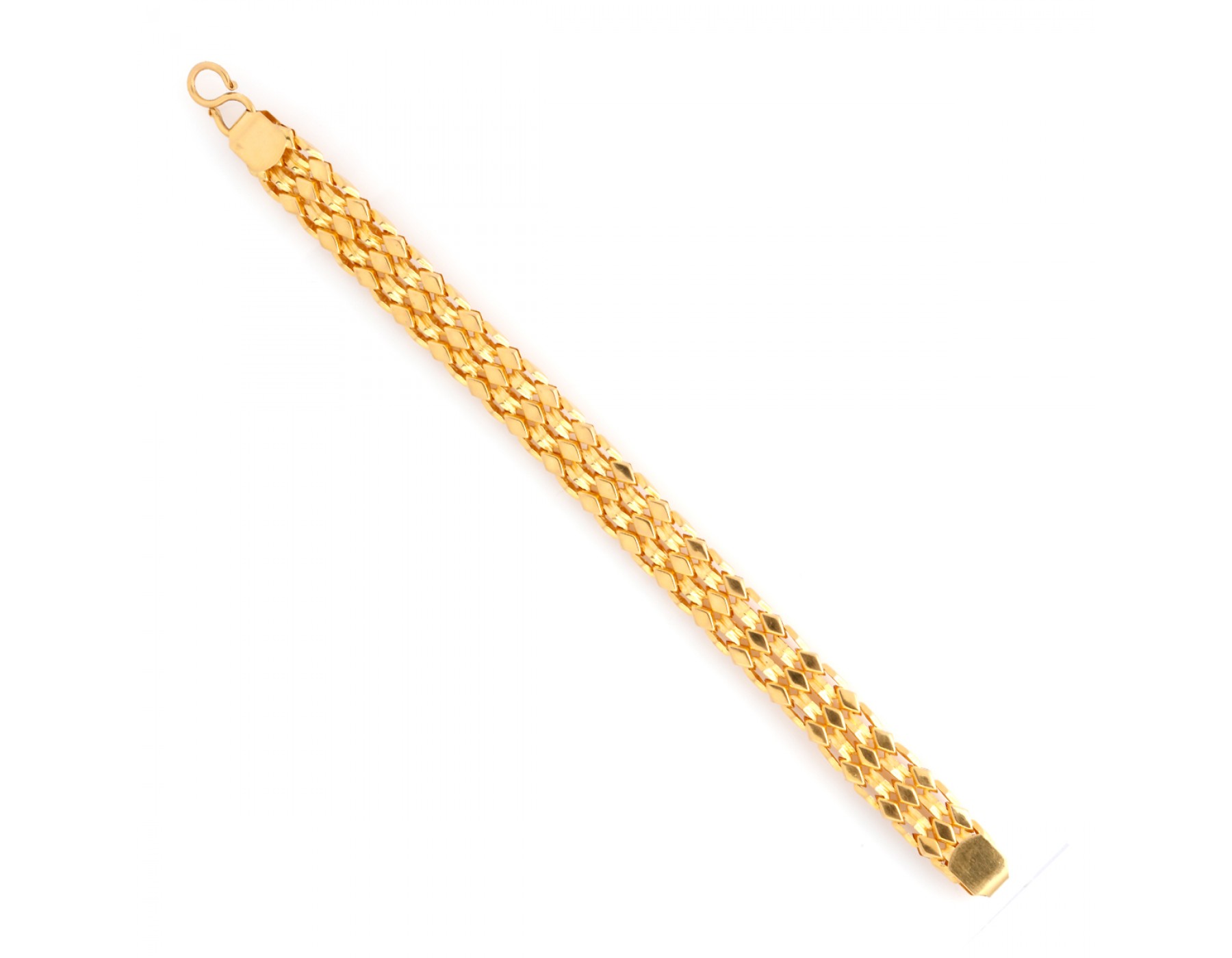Cuban Link Mens Bracelet - 22K Gold