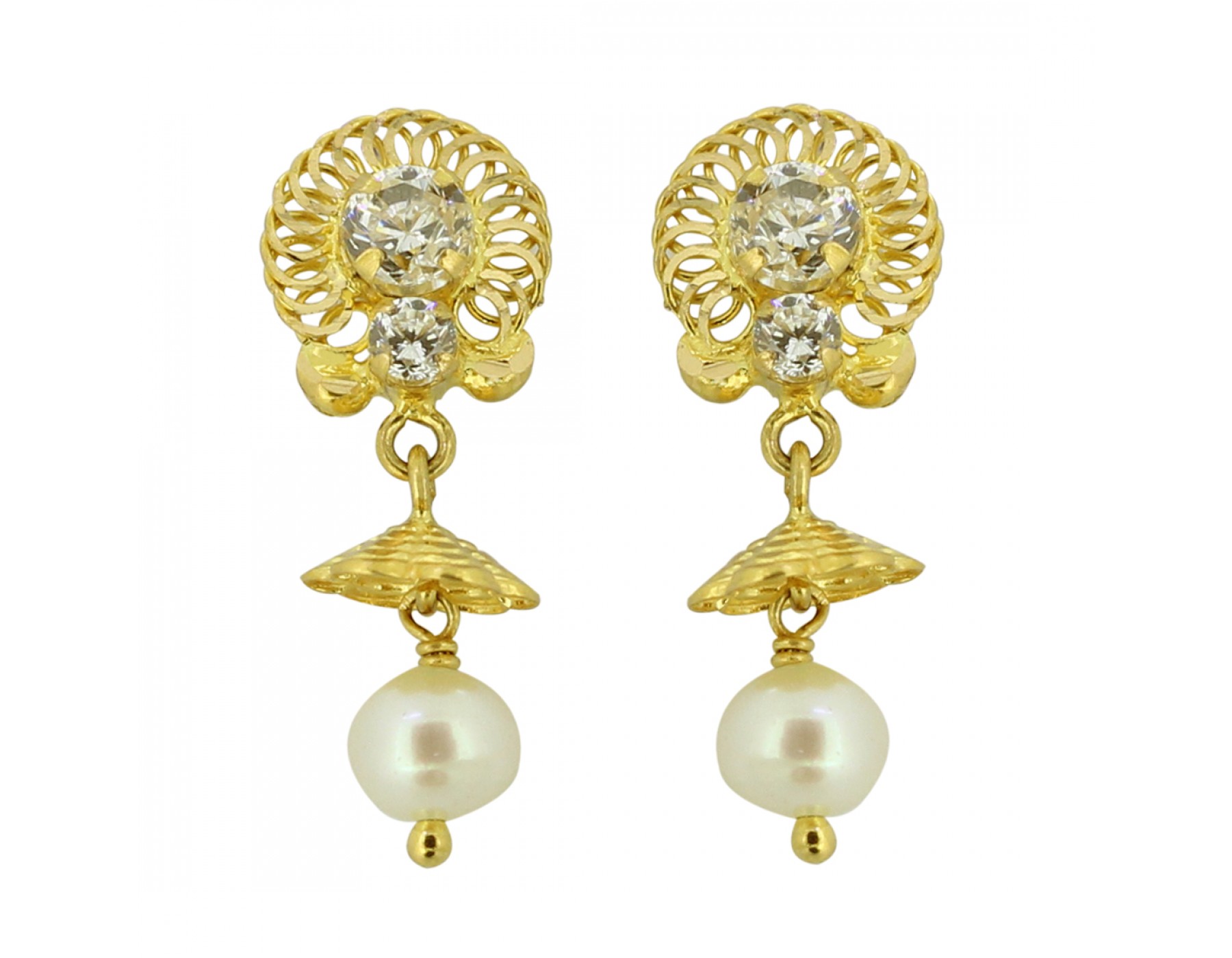 22K Gold Jhumkas (Buttalu) - Gold Dangle Earrings - 235-GJH2571 in 9.500  Grams