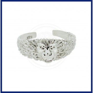 Men's Rhodium Plated Sterling Silver Lion Pendant Bracelet - Fierce Soul |  NOVICA