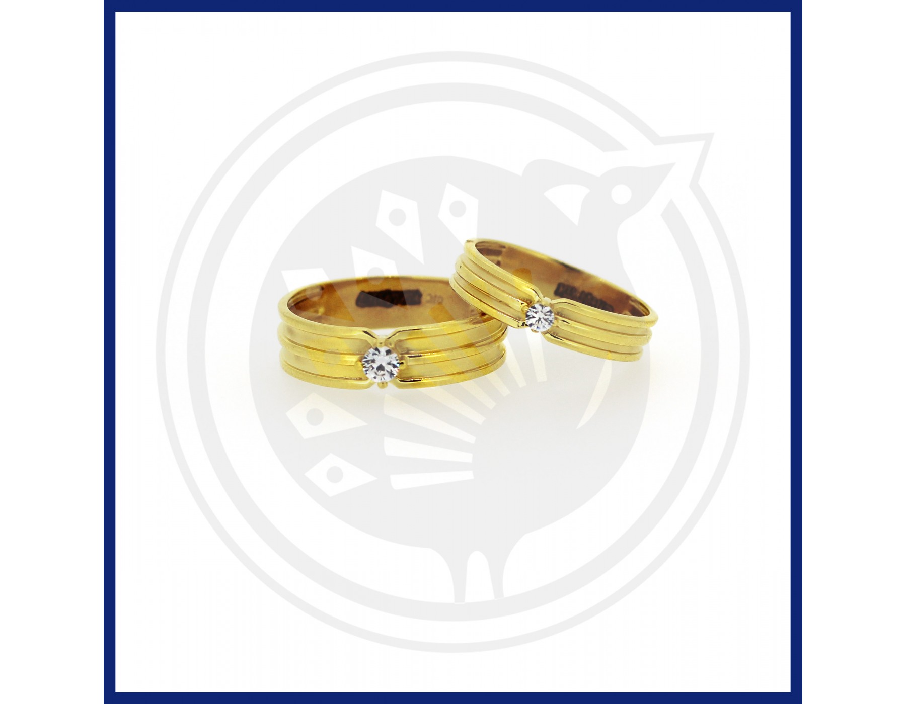 Buy quality 22 carat gold single stone couple rings RH-CR802 in Ahmedabad