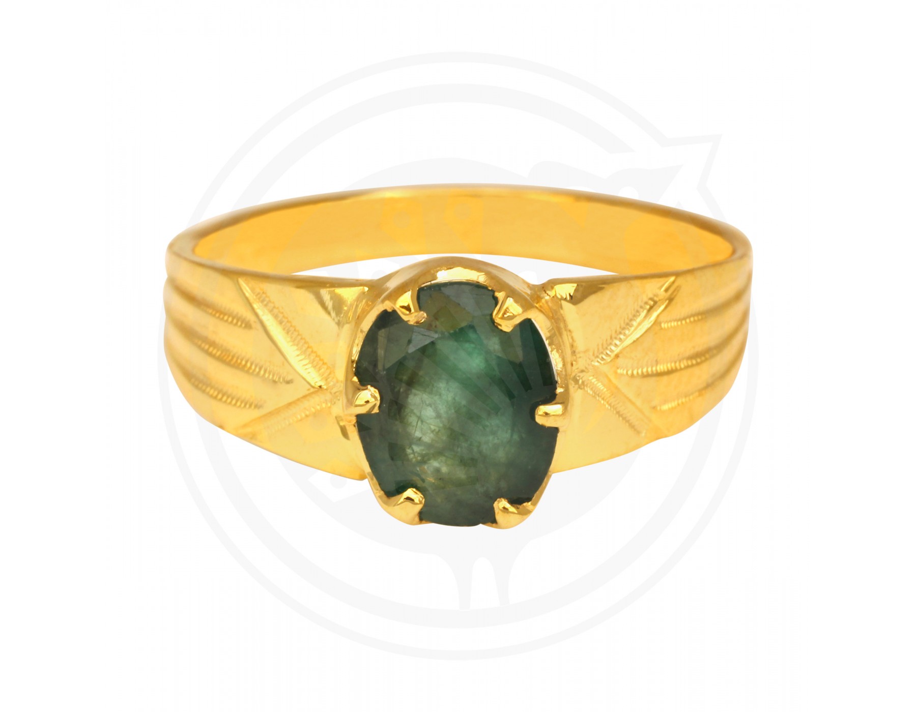 Wholesaler of 916 gold emerald stone gents ring | Jewelxy - 229846